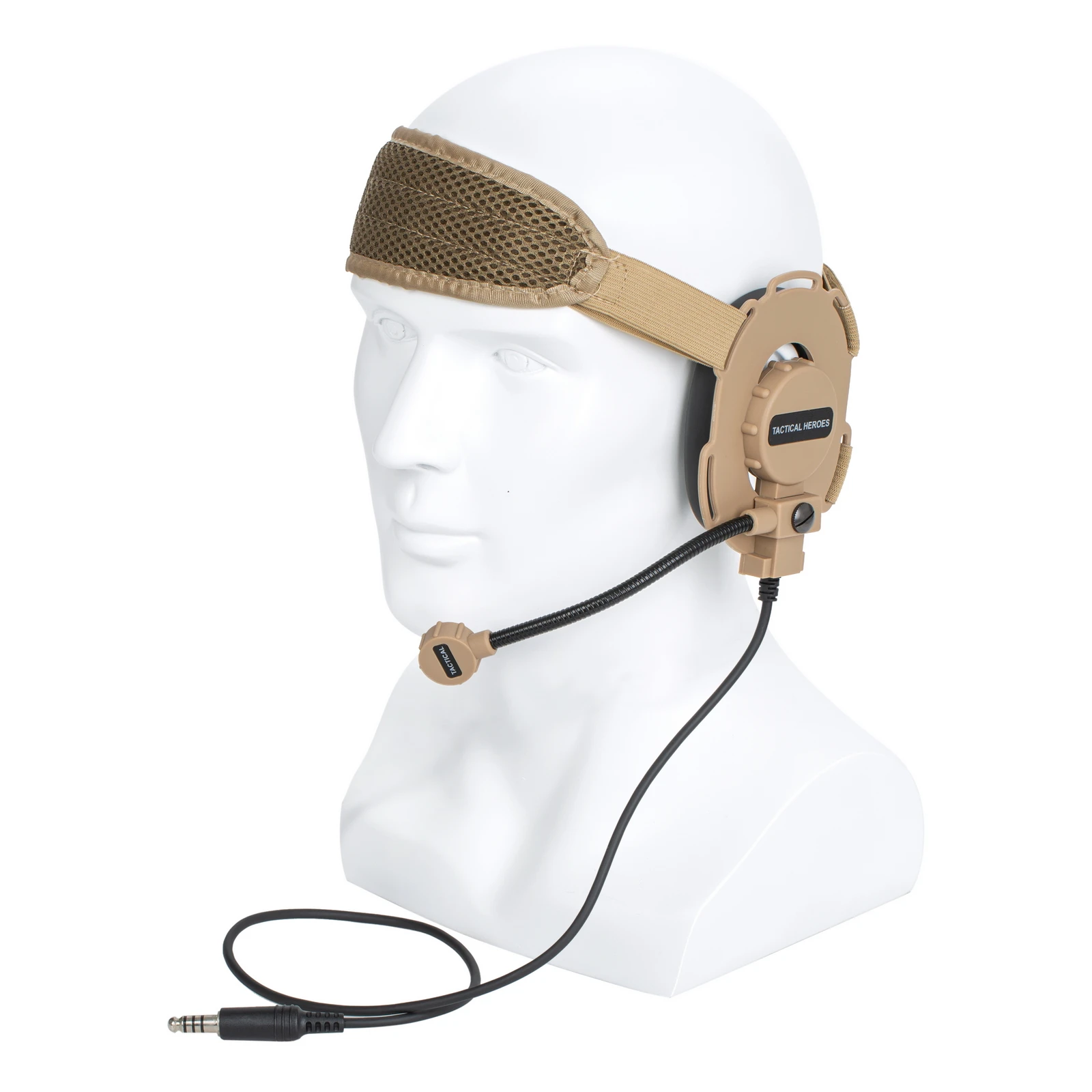brown HD03 Tactical Bowman Elite II Headset Microphone with U94 PTT Adapter for Icom V8 V80 V82 walkie talkie Radio