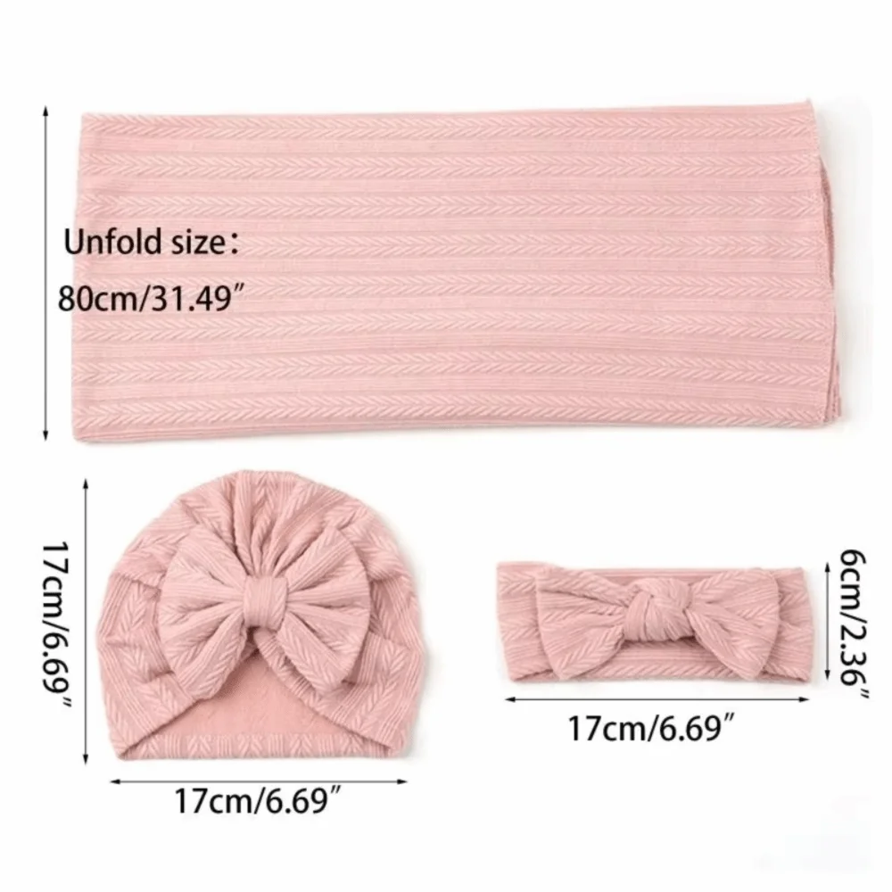 Wrap with Bowknot Newborn Photography Blanket Solid Color Lightweight Material Infant Swaddle Blanket Breathable Design