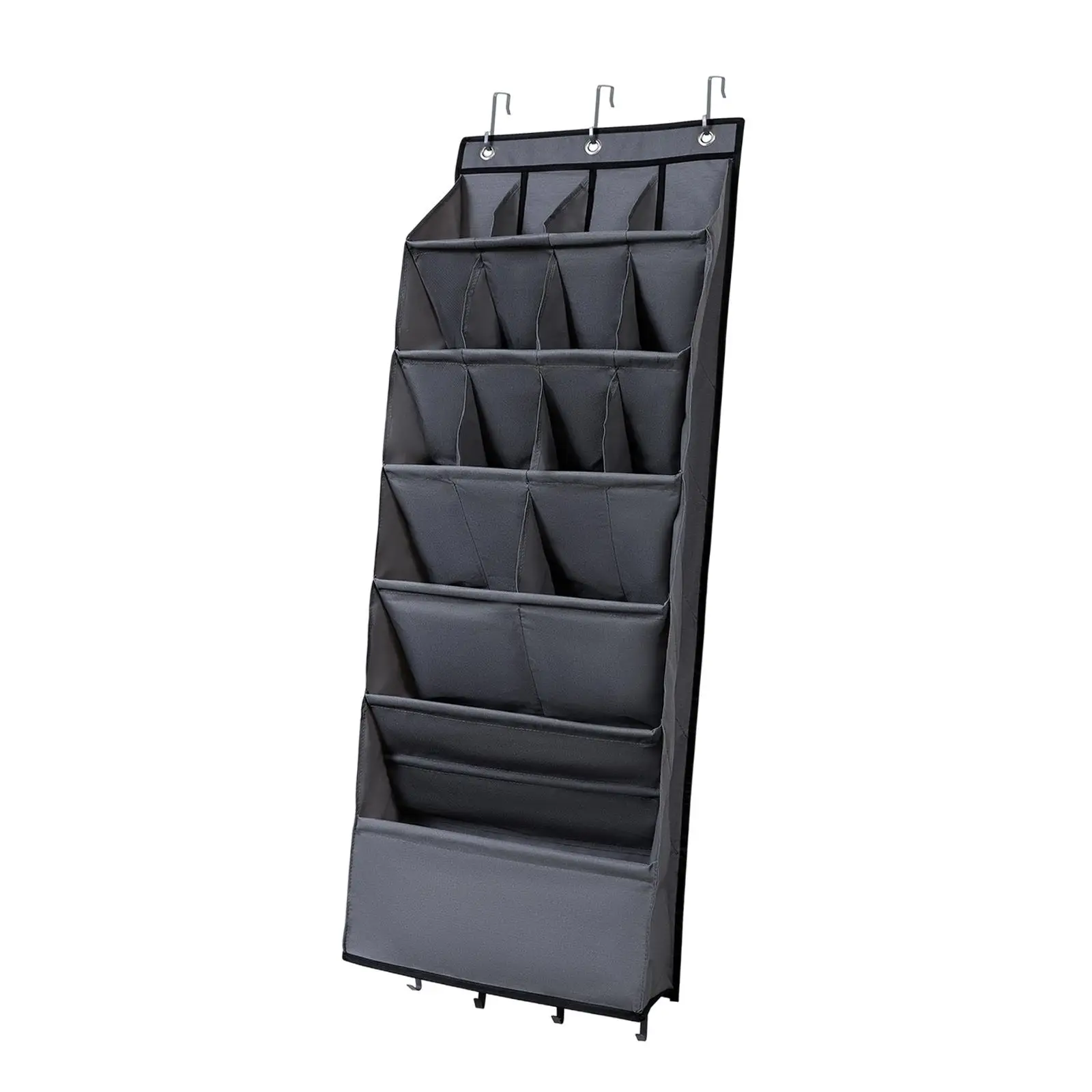 Deep Pockets Door Shoe Rack with 7 Hooks for Kids Adults Oxford Cloth Hanging Shoe Rack for Toys Bags Clothing Hats Towels