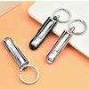 Macaroon Series Color Nail Clippers Ultra-thin Folding Portable Carbon Steel with Keychain Small Nail Clipper with Nail File 6
