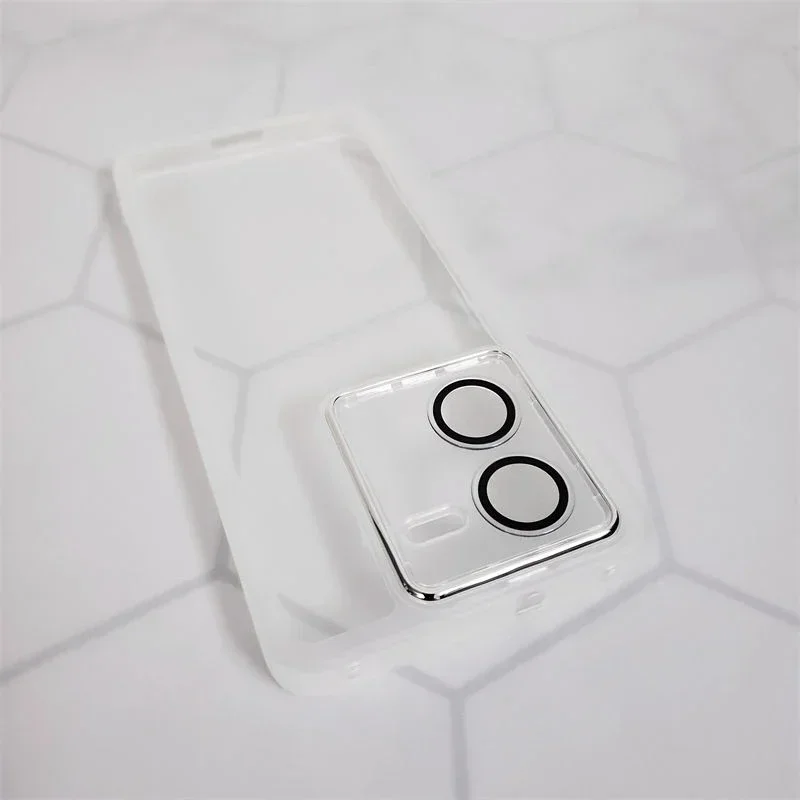 Luxury Soft Silicone Phone Case with Camera Protection and Acrylic Lens Film Back Cover