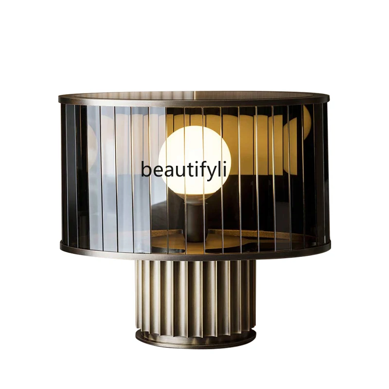 

Post-Modern Light Luxury Glass Lamp Nordic Simple Creative Personality Model Room Living Room Study Bedroom Bedside Lamp