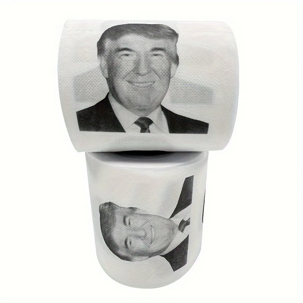 Trump Smile Print Toilet Paper Roll-Fun & Creative Gift for Friends and Family, High-Quality Wood Pulp Tissue