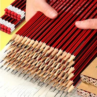 HB Wooden Pencils with Erasers -  Red & Black Barrels for Writing Drawing and Sketching - Ideal for Students and Office Supplies 1