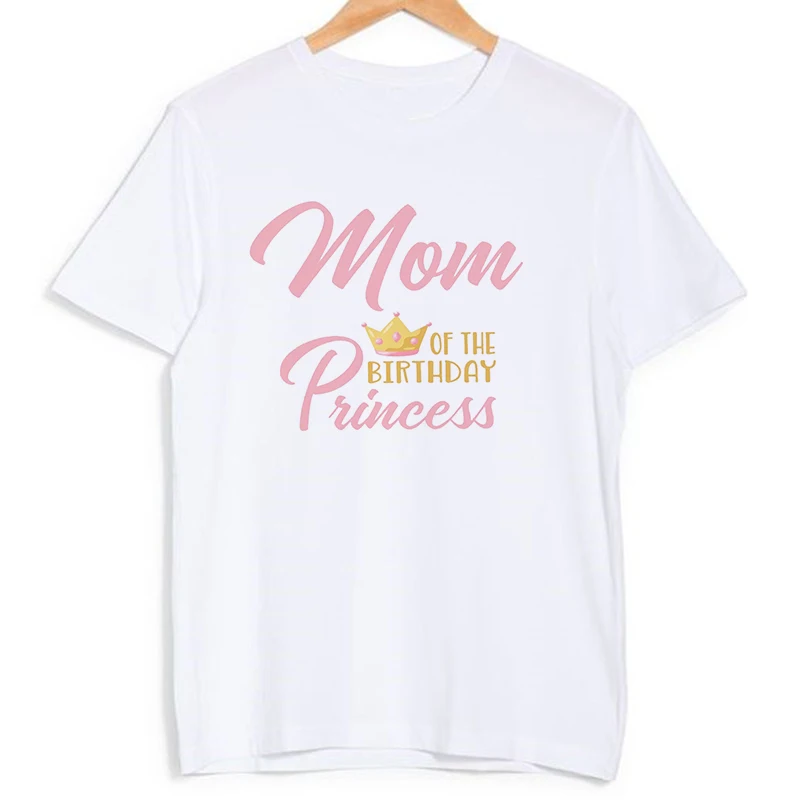 1st Birthday Princess Family Matching Clothes Birthday Girls Party Father Son Mother and Daughter Shirts Crown Print Tops Gifts 4