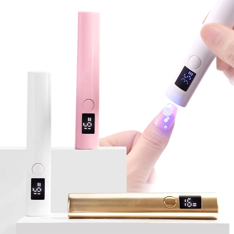 Nail Dryer Lamp Handheld Portable Mini UV LED Nail Light Curing All Gel USB Rechargeable Art Tool Home Travel
