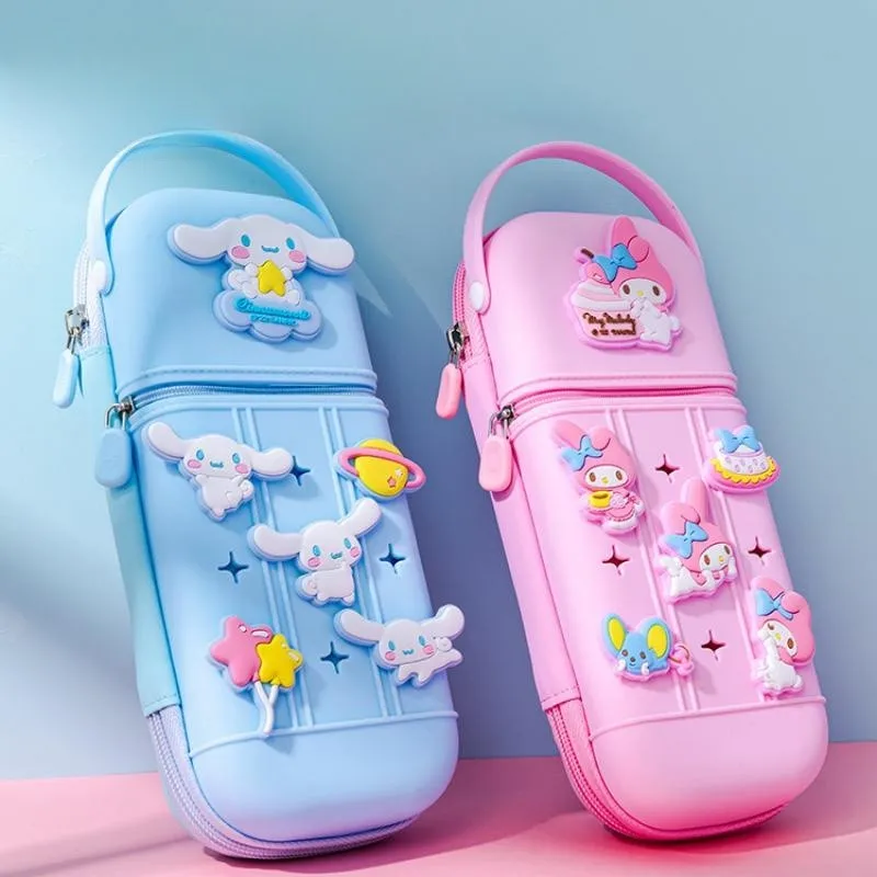 

Sanrio Hellokitty Mymelody Kuromi Cinnamoroll Силиконовая ручка для рукоделия, фотокарандаш большой емкости с вырезами, фотокарандаш