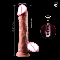 Realistischer Dildo-Vibrator für Frauen, Dildos, Sexspielzeug, Heizung, Schwanz, Fernbedienung, Penis, Vibratoren, Teleskop-Dildo, Penetration, Anal 3