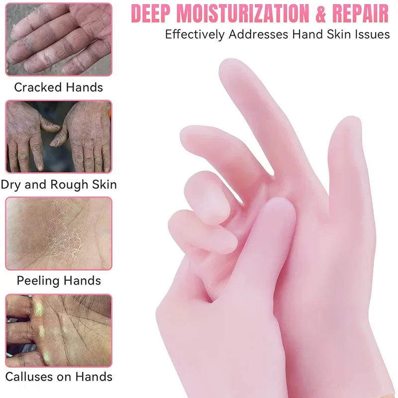 1Pair Reusable Silicone Foot Care Socks Moistrizing Spa Gel Gloves Exfoliating Moisturizing Anti Dry Cracked Plantar Hand Care T 2