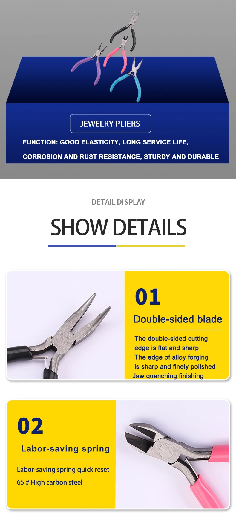 Description Picture 5 of itemWire Stripper Tool Jewelry Accessories Repair And Making Pliers Needle-nosed Copper Wire Tweezers Scissors Curved Nose Pliers