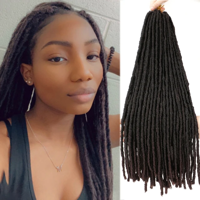 Synthetic Crochet Braiding Hair Extensions Dreadlocks Ombre Brown Colored X-TRESS Soft Straight Faux Locs Braids Hair For Women T1B/33