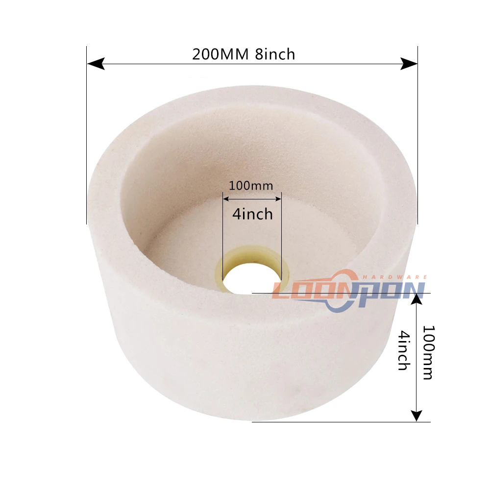 Ceramic Grinding Cup Corundum 4inch/5inch/6inch Abrasive Cup for Polishing Grinding Marble Metals Ceramics 1Pc 4 inch ceramic grinding wheel abrasive cup corundum for metal marble 46 60 grit