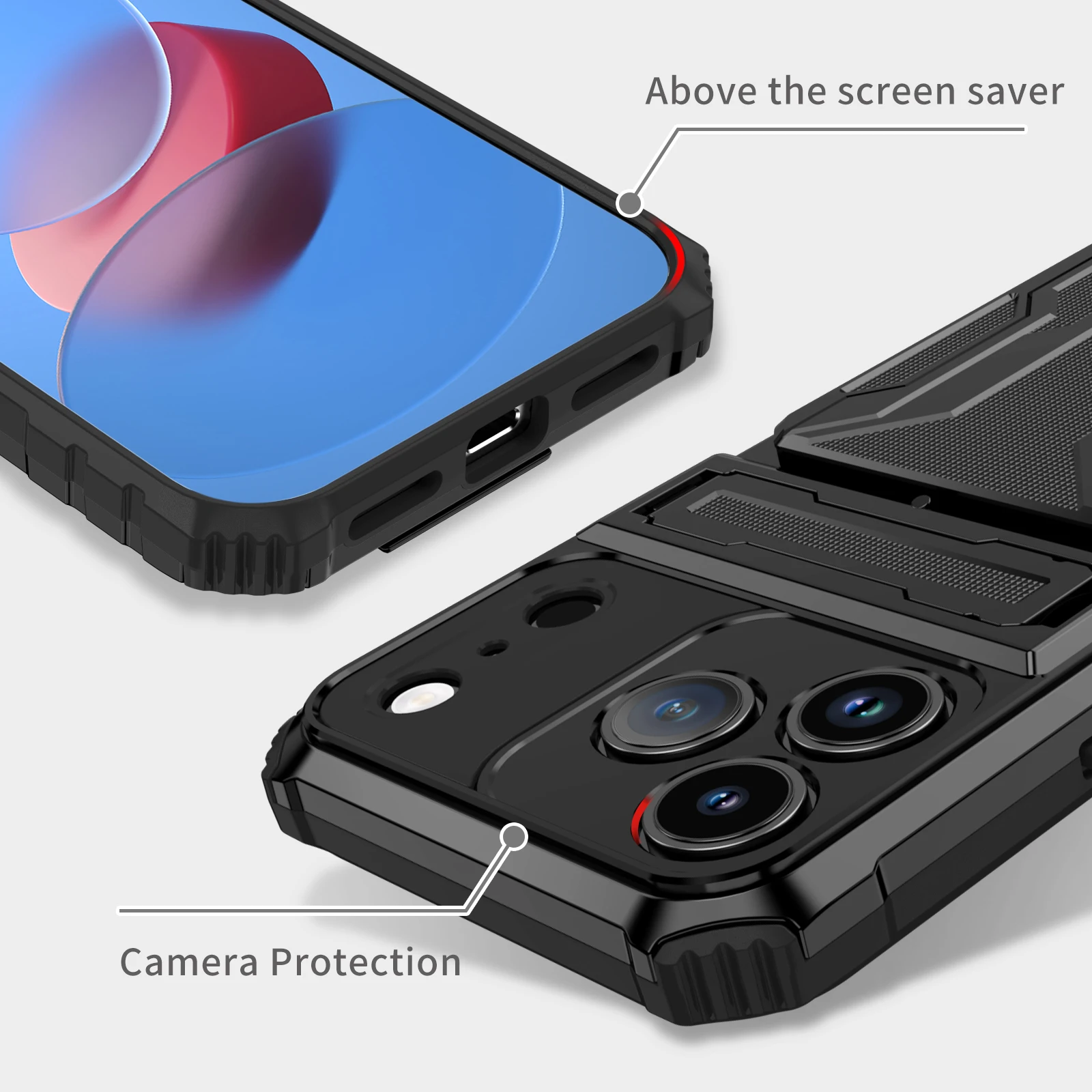 Shockproof Card Wallet Phone Case with ID and Cash Pocket