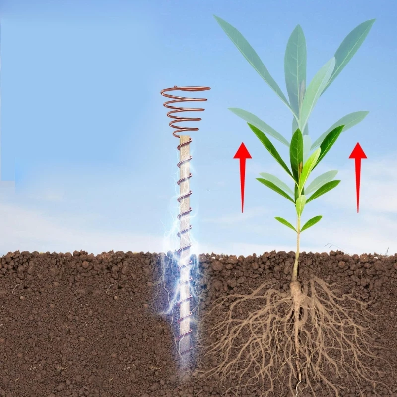 6/8/10Pcs Electroculture Plant Stakes 11.8'' Coppers Coils Antennas Garden Stakes Electronic Planting for Outdoor Indoor