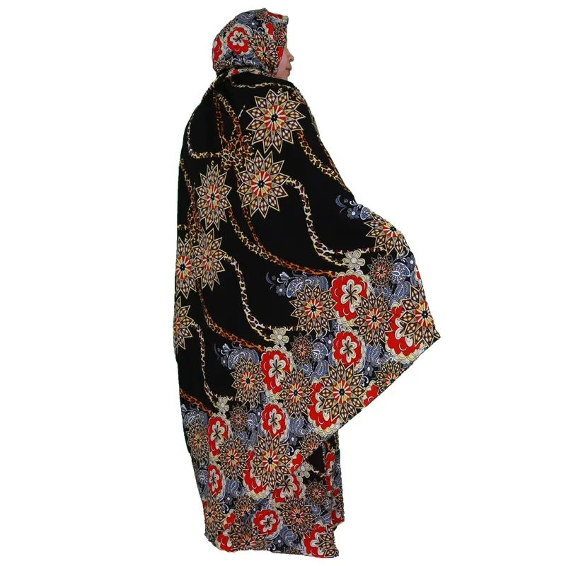 Traditional African National Costume for Women, Print Turban, Kaftan, Abaya, Ramadan, Eid, Muslim Hijab Dresses, Arabia, Amira,