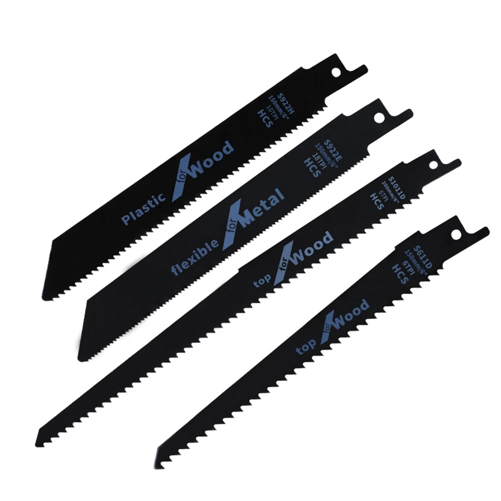Reciprocating saw blades 1/4pcs high carbon steel wood pruning for outdoor trimming metal plastic pipe cutting