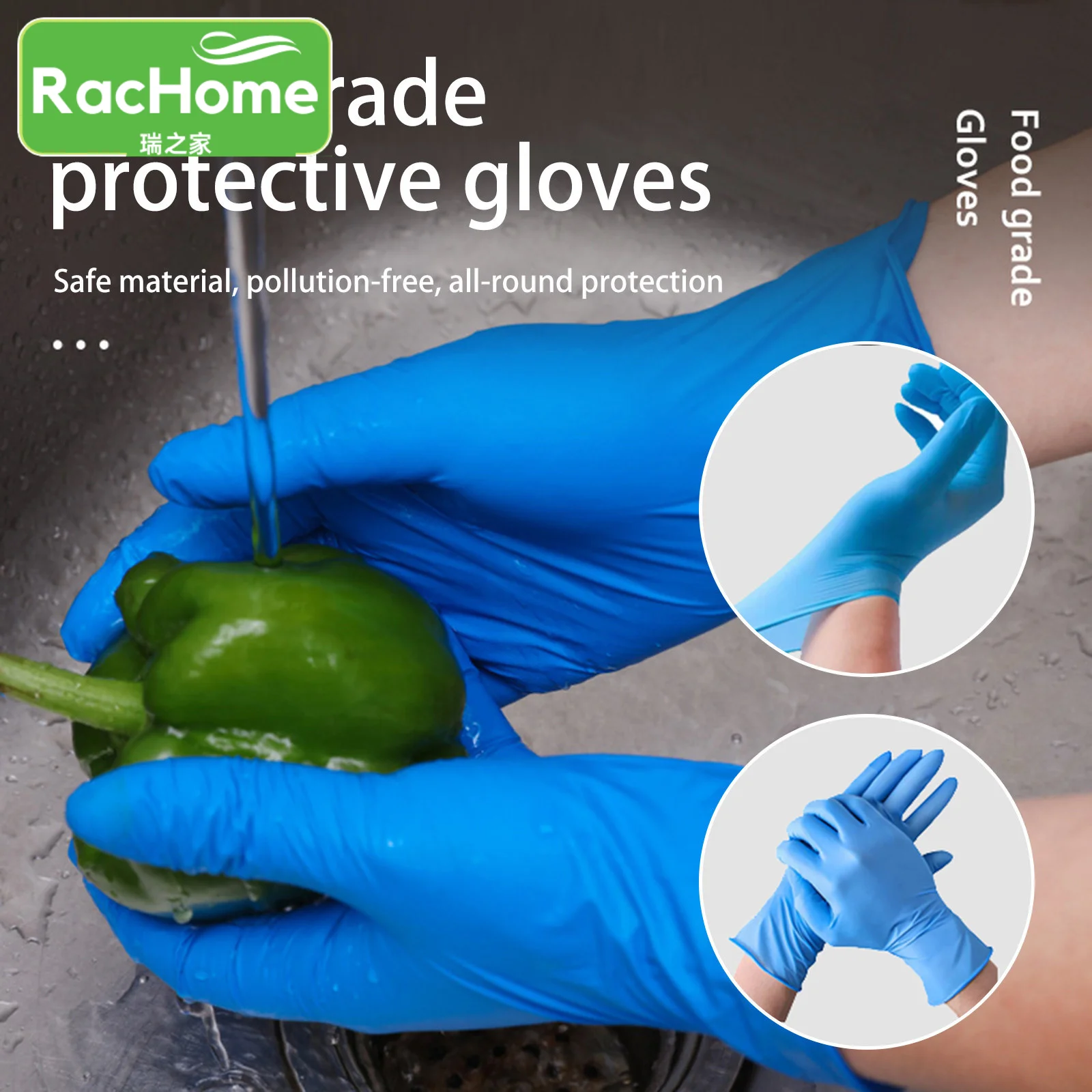 DisposableRubberGlovesHousehold50pcsNitrilePvcLatexGlove