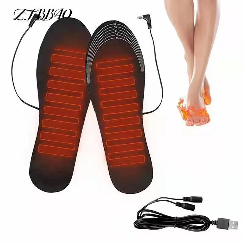 

1Pair USB Rechargeable Heated Insoles Electric Heated Shoes Pad for Outdoor Skiing Winter Foot Warmers Can be cut independently