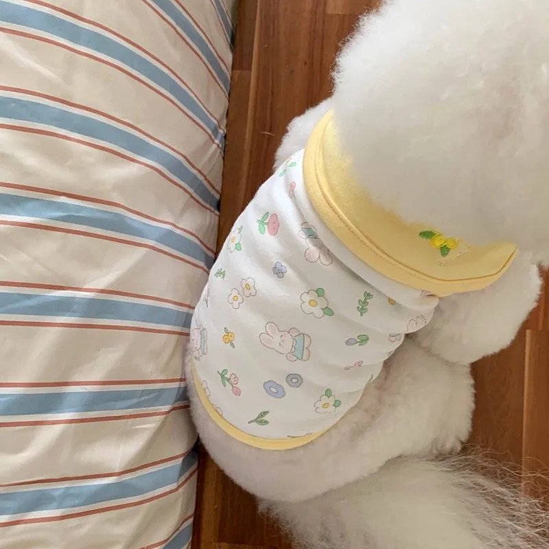 Full Print Floral Dog Clothes Summer Thin Vest Pomeranian Casual - Main Image