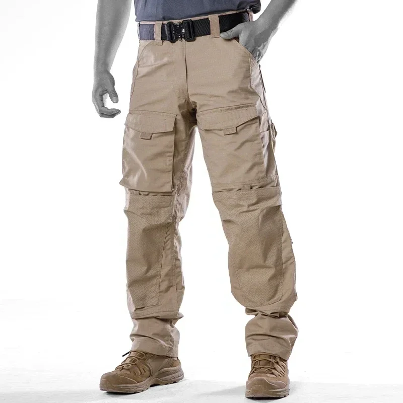 Men Tactical Pants Quick Drying Multi-Pocket Cargo Pants Military Tactical Men Trouser Wear-Resistant Work Waterproof Pant Loose