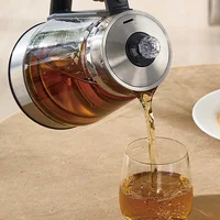 600W Electric Teapot Mini Tea Maker Home Electric Kettle Office Multifunctional Glass Steam Flower Teapot Auto Keep Warm 1.2L 2