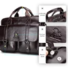 Genuine leather men's briefcase with double front pockets, large capacity computer bag, diagonal cross handbag 6