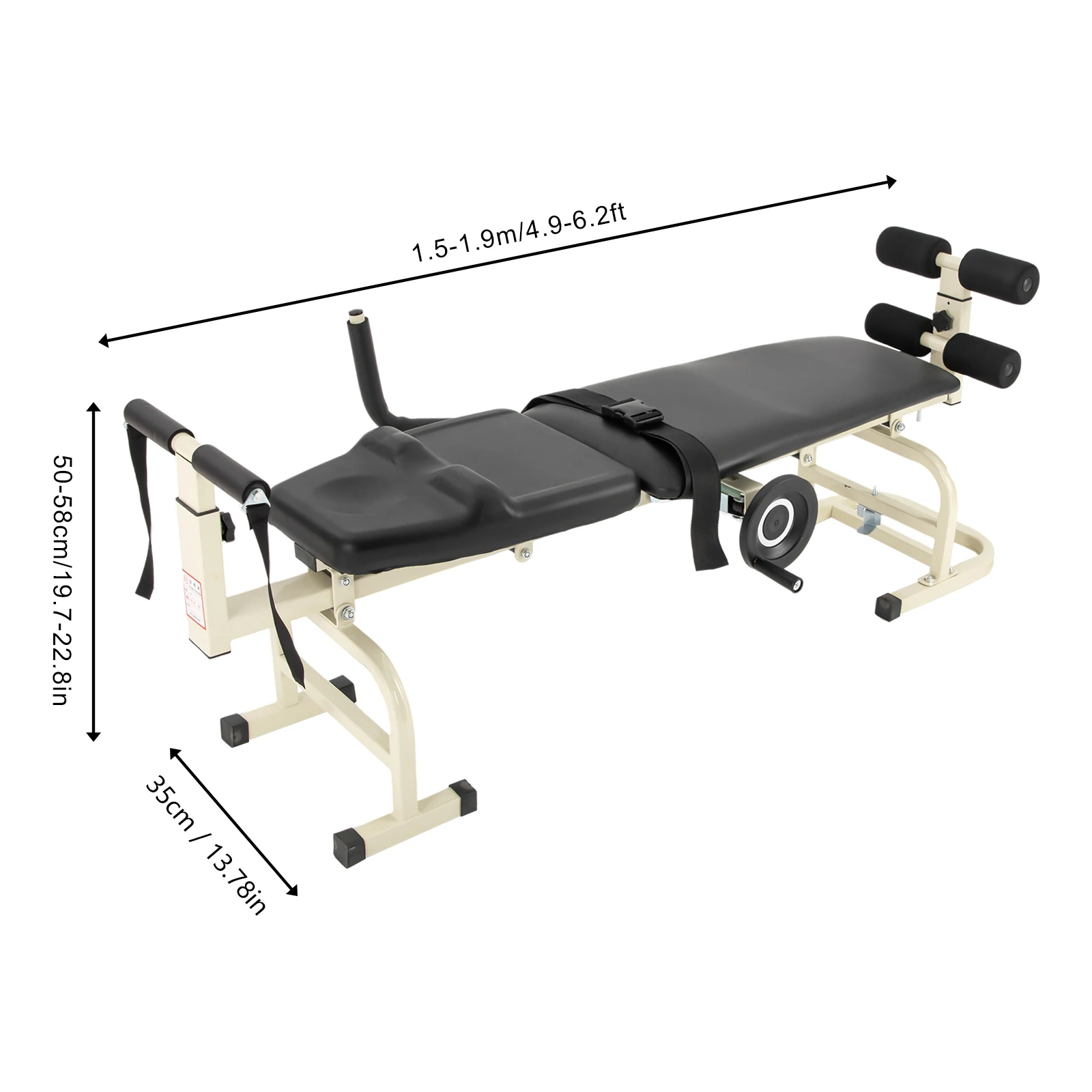 Multifunctional Body Stretcher Massage Traction Bed Adjustable Spinal Decompression Bench for Neck, Shoulder & Back Pain Relief