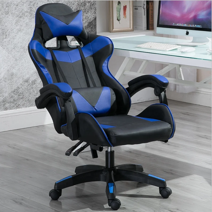 Cadeira de balanço de couro PU para jogos, gravidade zero, Cyber Cafe, computador, PC Game, cadeira de corrida com pé resto, barato