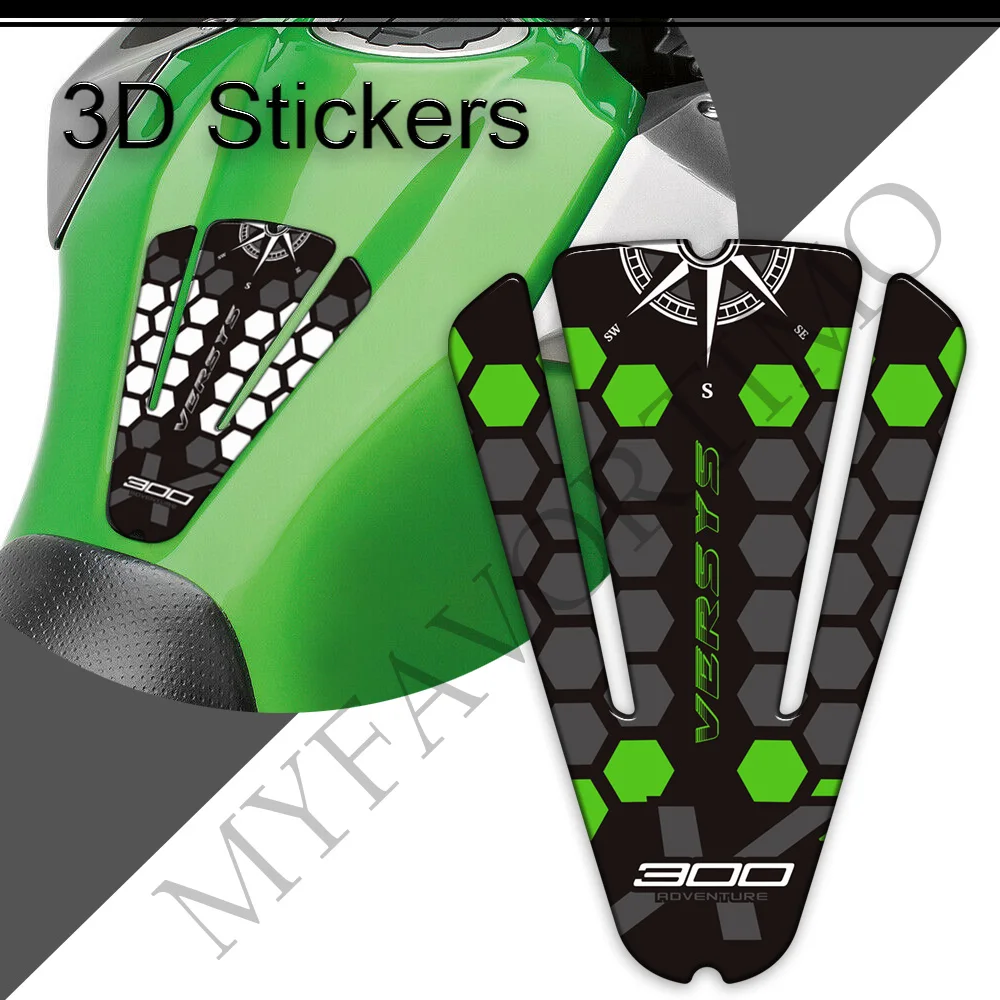 

Stickers Decals Tank Pad Grips Gas Fuel Oil Kit Knee Protection For Kawasaki Versys X 300 X300 Versys-X