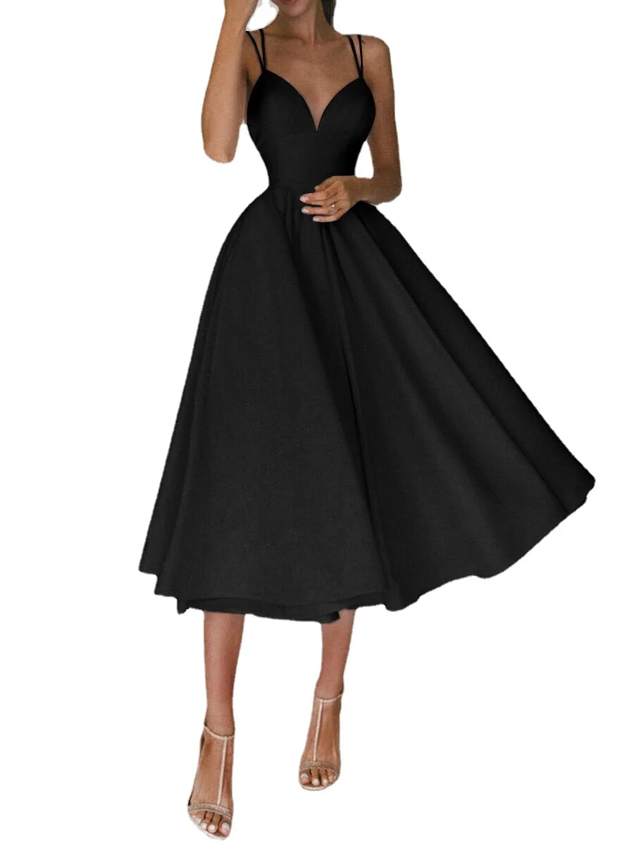 Sweet Dress Women Party Long Dresses Knee Length Maxi Strapless Spaghetti Strap Sexy Club Night Feminino Casual Vestidos Wedding women party dress