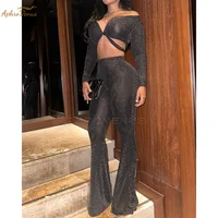 Women's High Street Style Sexy Long Sleeves Jumpsuit Hourglass Figure Butt Lift Set Clubwear Female Overalls Streetwear
