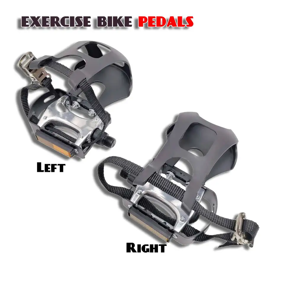 1 paio di pedali per cyclette con cinghie regolabili per bici, accessori per attrezzature per il fness con pedali per cyclette stazionaria per interni  18