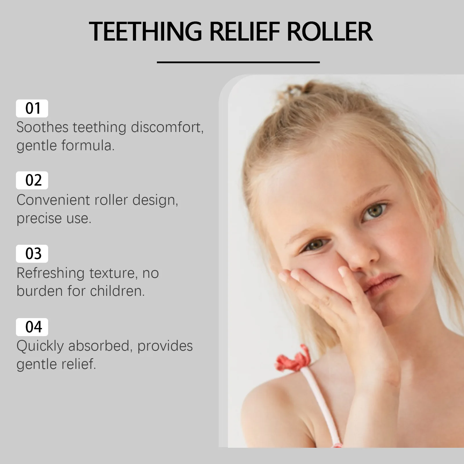 Teething Relief Roller Liquid Soothing Mouth Gum Pain Discomfort Toothache Cure Refreshing Nursing Repairing Cleaner Dental Care