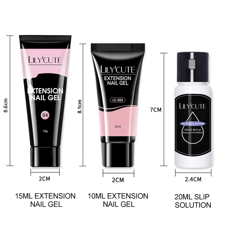 LILYCUTE 4 개/대 네일 확장 젤 10ML 화이트 클리어 누드 빠른 손가락 연장 매니큐어 세트 네일 아트 UV 폴란드어 건설 젤