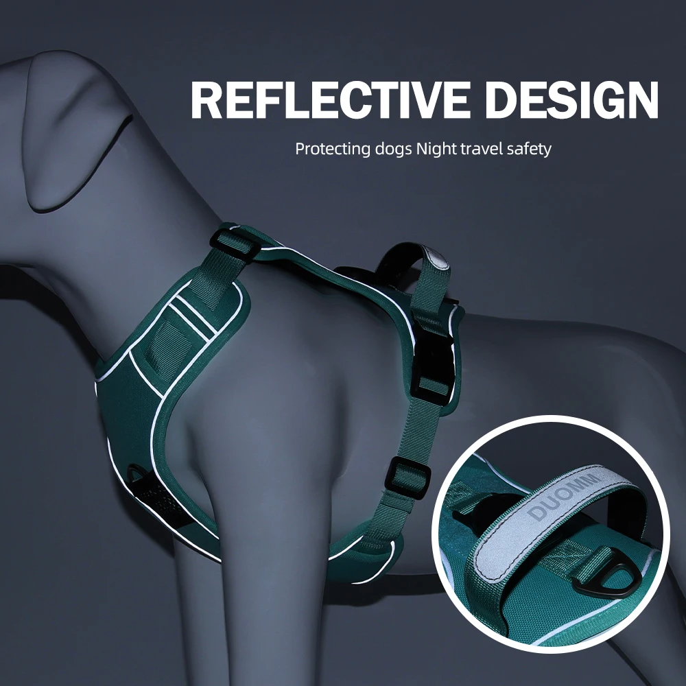 dog harness Anti Pull Reflective Escape Proof Tracker Chest Strap Breathable Adjustable for Large Medium Dogs