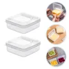 2 Pcs Butter Box Slice Cheese Container With Lid Mini fridge Storage Pp For Fridge Containers