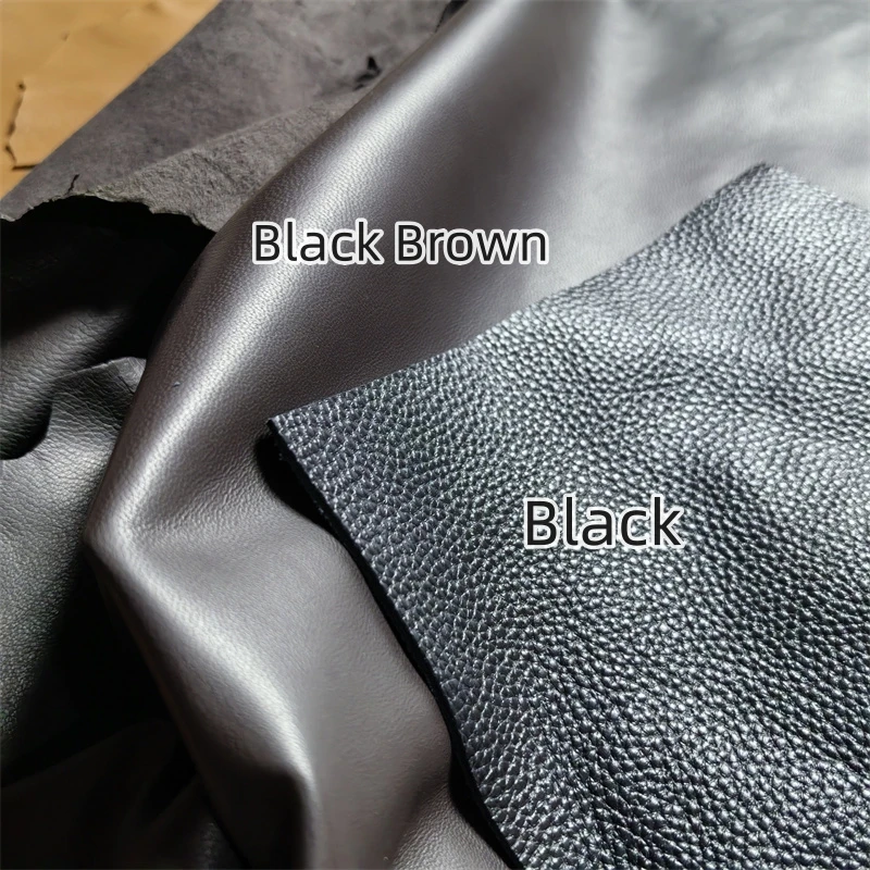 0.7mm 갈색 양가죽. 첫 번째 레이어 가죽. 진짜 가죽 원단. 가죽 의류용 수제 DIY. 가죽 스커트. 전체 양가죽