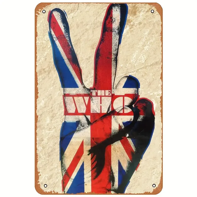 The Who Poster Band Poster Vintage Metal Tin Signs For Cafes Bars Pubs Shop Wall Decorative Funny Retro Signs For Men Women 8x12