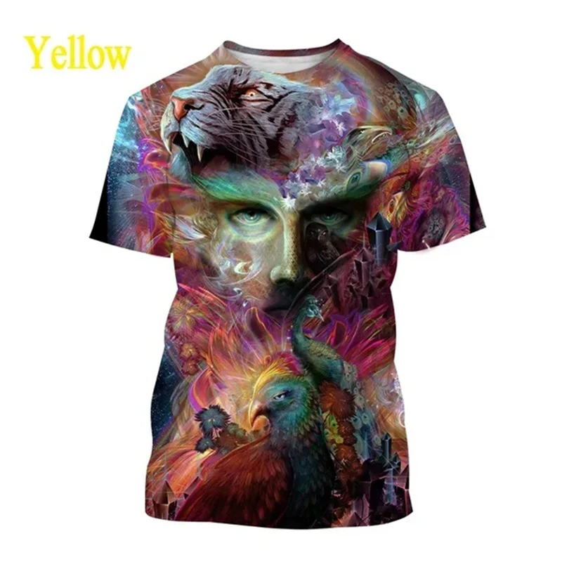 T-shirt homme imprimé 3d animal créatif style fluorescent_voghion.com