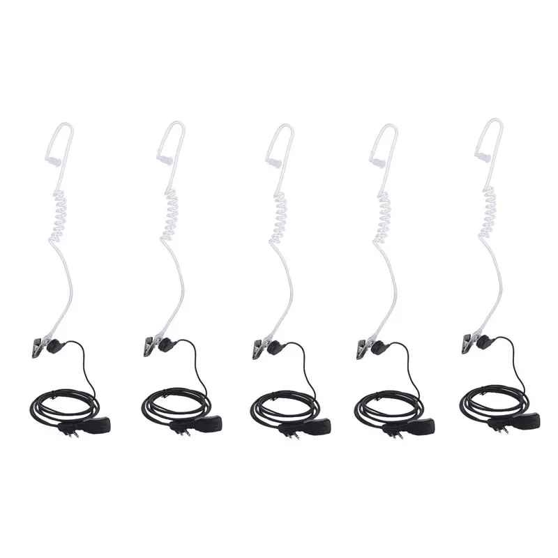 5PCS 2 Pin Security Surveillance Acoustic Air Tube Earpiece PTT Mic Headset for Motorola GP68 GP88 EP450 CP180 CP185 CP040 Radio single wire acoustic tube surveillance earpiece escort bodyguard security headset for motorola radio clp1010 clp1040 clp1060