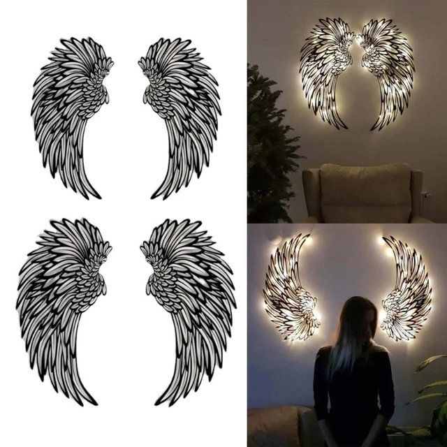 1Pair Angyal Szárnyak Led -Es Könnyűfém Szobor Dekoráció Tartozék Étterem Étkező Party Y5Gb - Image 4
