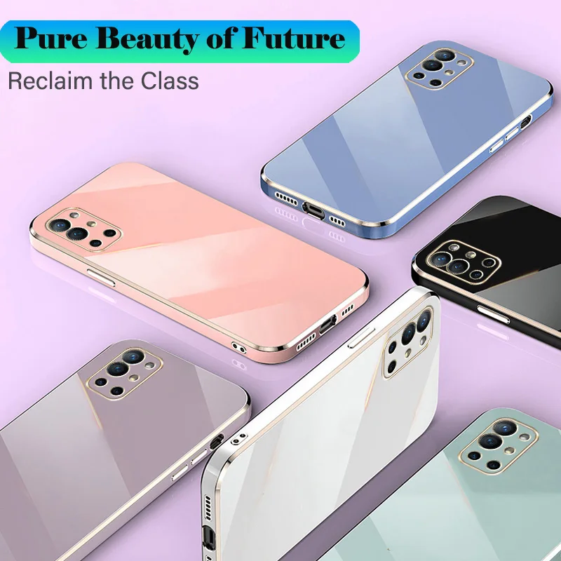 Luxury Square Edge Glossy Plated Phone Case For Oneplus Series_voghion.com