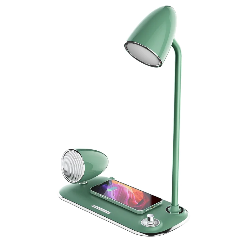 

Bluetooth Speaker Retro Desk Lamp Multi-function Wireless Charging 3-in-1 LED Light With Phone Qi Wireless Charging