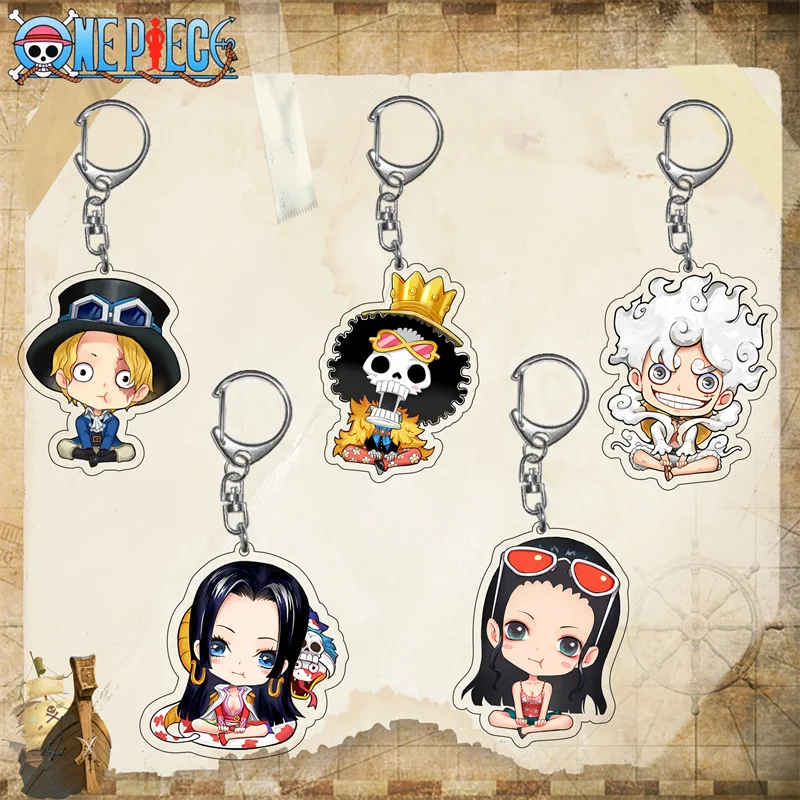 

Nica Luffy One Piece Acrylic Keychain Chopper Zoro Sanji Ace Nami Bucky Anime Figure Peripheral Pendant Cute Ornaments Keyring