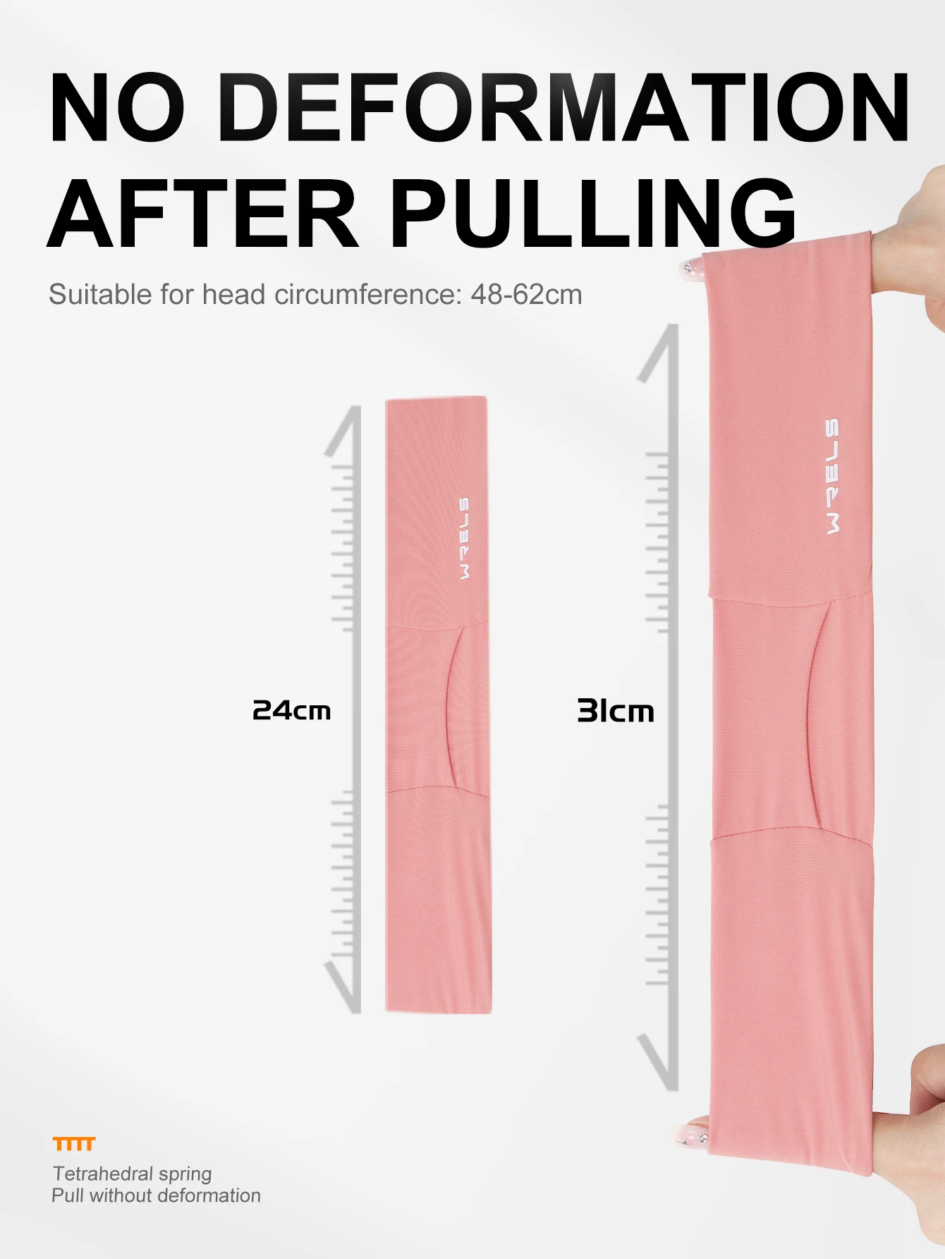 Gros plan sur le matériau PU et l'élasticité du bandeau.