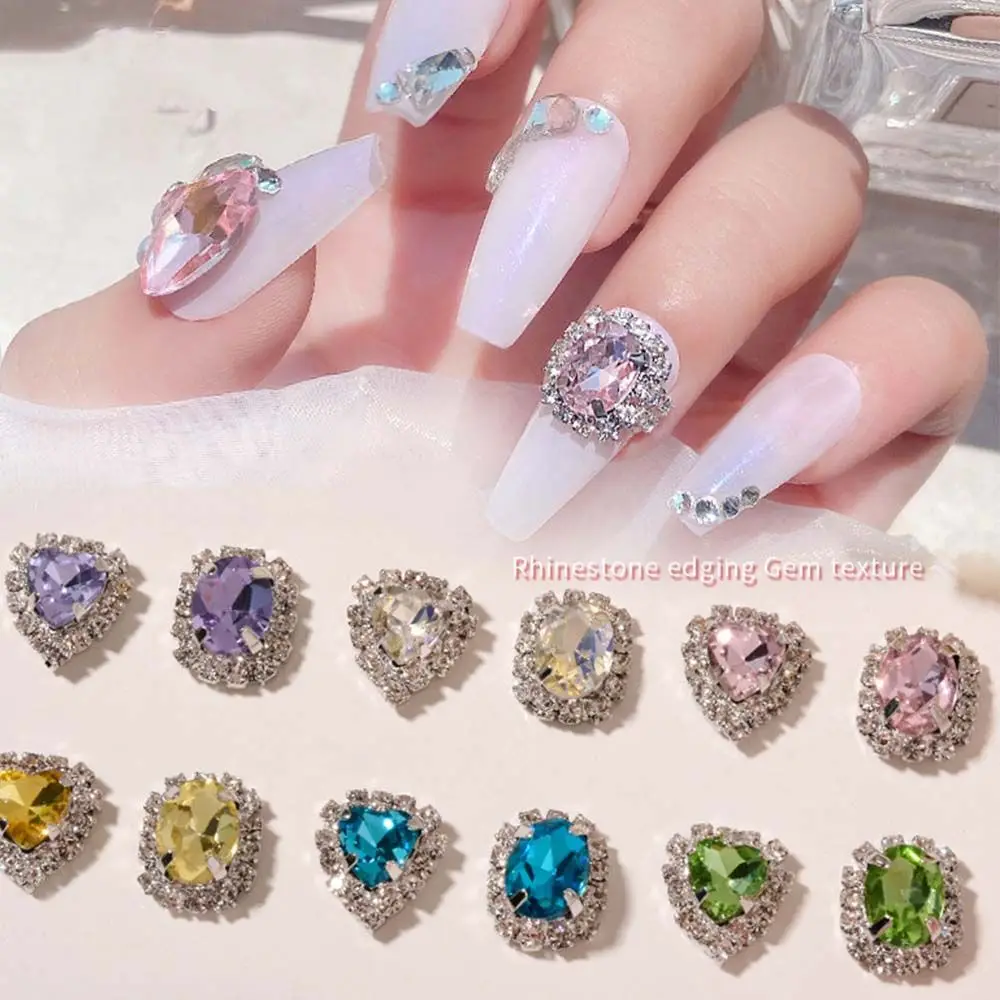 

Nail Art Ornaments Manicure 3D Nail Charms Crystal Nail Jewelry Heart Nail Rhinestones Nail Art Decoration Oval Nail Drills