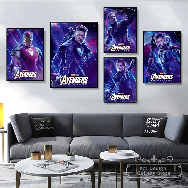 Marvel endgame super-herói vingadores filme hd cartaz homem de ferro thor  capitão américa impressões de parede decoração casa imagem da lona pintura  - AliExpress