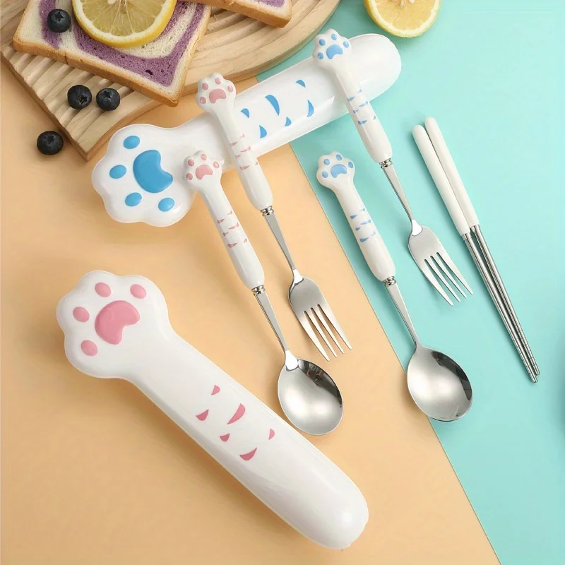 3-in-1 Cat Paw Cutlery Set