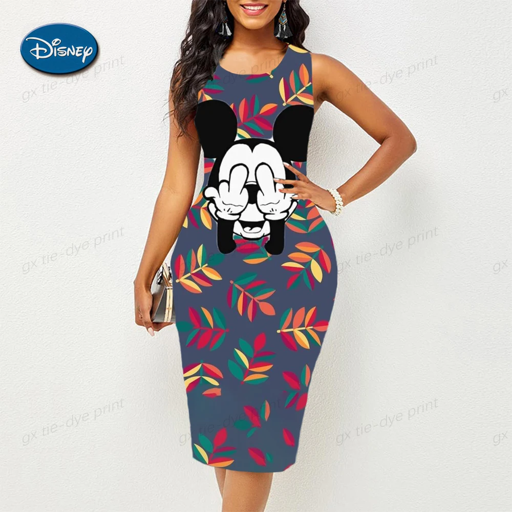 

Disney Mickey Minnie 3D Printed Women's Sleeveless Tight Dress Fashion Women's Bohemian Style Y2K