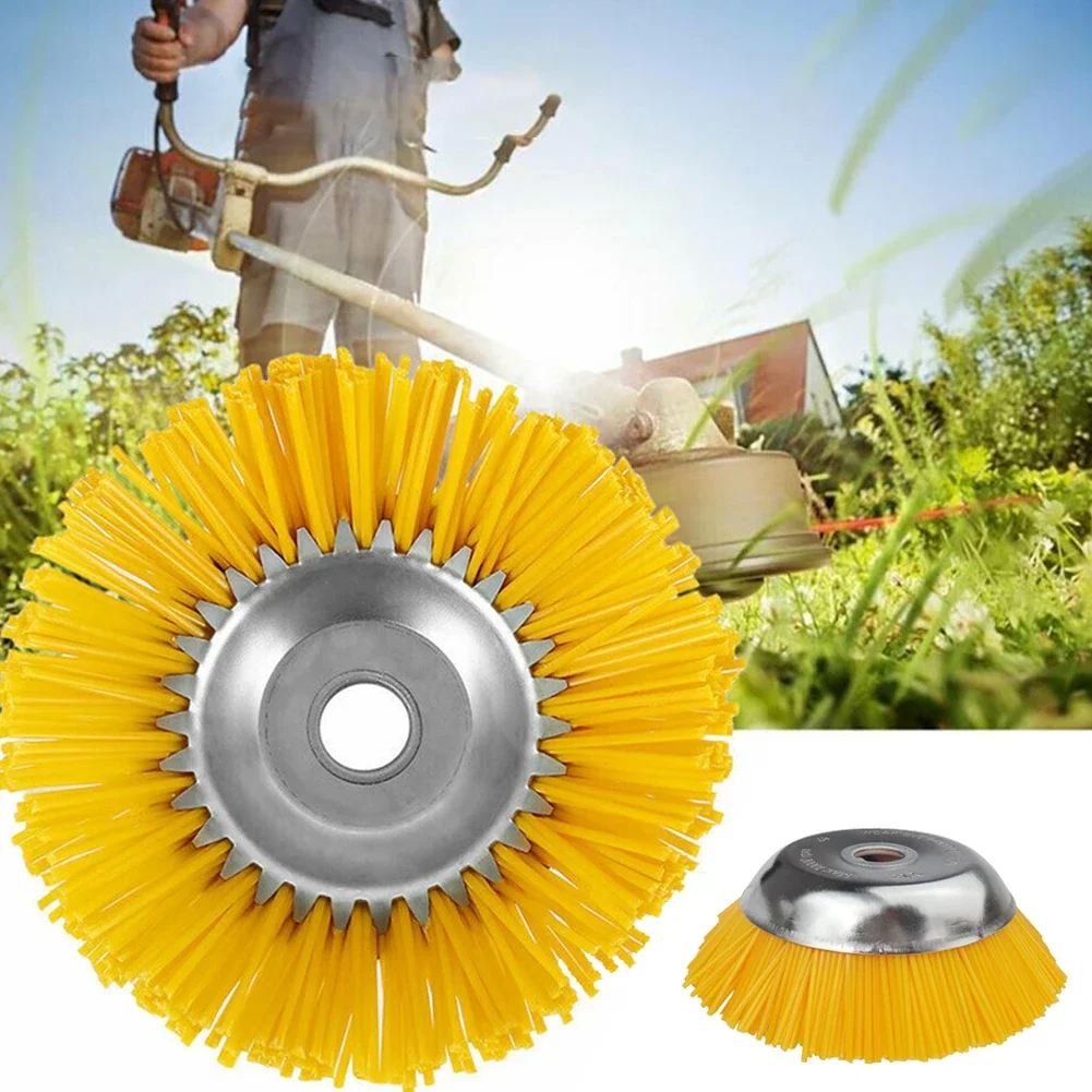 BGTOOL 8 Inch Rotary Weed Brush Joint Twist Knot Steel Wire Wheel Brush Disc Trimmer Head